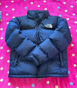 the north face北面羽绒服 藏蓝色 韩版 m码