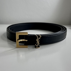ysl/圣罗兰 女士monogram皮革方扣窄腰带女装饰(2