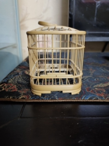 天津名家小高蝈蝈笼 书包笼