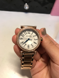 coach女士手表玫瑰金色刘雯大表姐同款