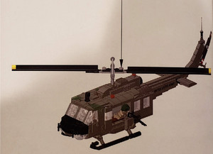 乐高brickmania uh1d休伊直升机积木moc原版