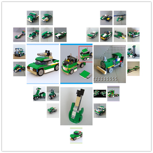 乐高moc图纸93款lego 31056 绿色敞篷车 其中4