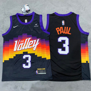 保罗3号太阳新赛季彩虹球衣 nba刺绣篮球服 尺码齐全 有