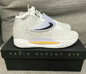 全新耐克杜兰特kd14代白银配色44码实战篮球鞋,鞋子采用魔