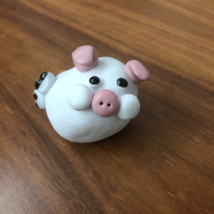 手捏成型#瓷泥小猪粉猪