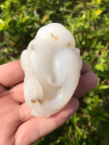 和田玉野牛沟 奶白色精品料野牛沟玉质细腻,油性十足,老坑料