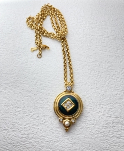 vintage burberry珐琅珍珠项链