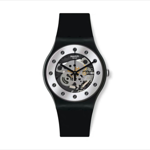 swatch 斯沃琪瑞士镂空表圣诞银魅