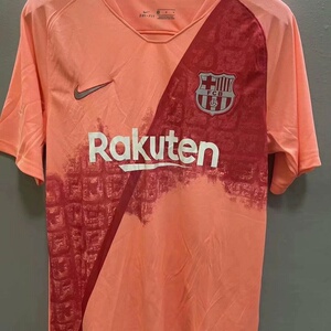 巴萨球衣18-19赛季巴塞罗那第二客场粉色短袖成人足球服10_阿里巴巴找
