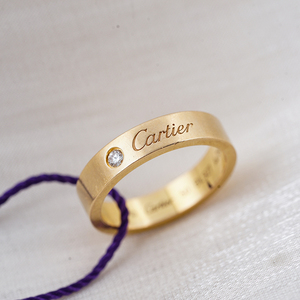 【99新】卡地亚/Cartier 玫瑰金签名款一颗钻戒指50号