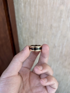 宝格丽玫瑰金三环黑陶瓷戒指58码 新款钢印 无附件 现货