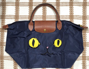 欧洲带回Longchamp珑骧猫咪限量款大号短柄单肩饺子包可