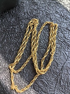 日本中古重工金属超长雕花链条项链包链