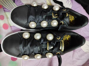 全新彪马puma丝带珍珠女鞋，黑色，爆爆款，225内长，鞋子