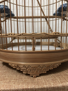 黄国洪名家广笼,52支虾笼,绣眼笼,老桃木山纹底板,全新没使