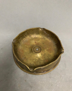海外回流铜器烟灰缸炮弹低壳