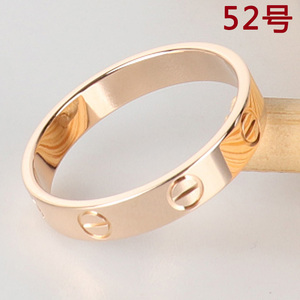 9新卡地亚cartier750玫瑰金窄版戒指52号 尾戒