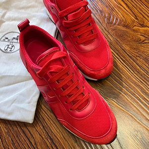【特卖】爱马仕 hermes 男鞋405码 h网眼运动鞋 红
