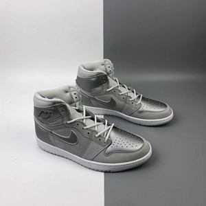 乔丹 耐克aj1 灰银 日本高帮休闲篮球鞋 男鞋女鞋 dc1