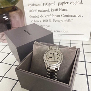 428米巴黎世家双b手链无指针手表潮男物空宋松同款 银色金色