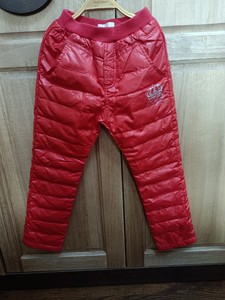 超值·可可鸭女童羽绒裤保暖裤，红色,130码，裤长75cm，