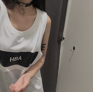 HBA/hood by air指纹白色背心/可当连衣裙