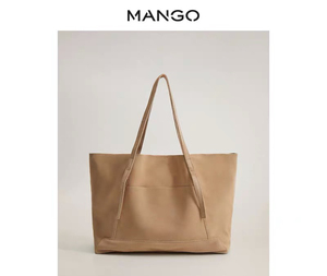 MANGO女装包袋2020秋冬新款皮革购物手袋 牛皮！全新，