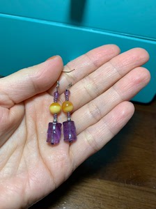 员格格 珠宝 紫水晶耳环