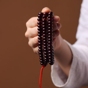 墨玉菩提5*7mm 算盘珠108颗佛珠手链!纯高抛三千目,珠