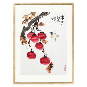 纯手绘国画新中式挂画客厅玄关装饰画四尺柿子画作品真迹17人付款198