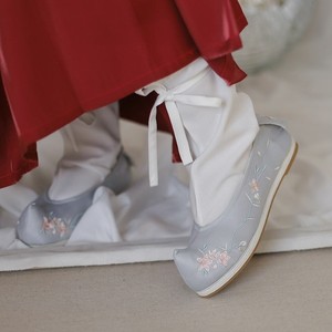 汉服云袜秀花鞋弓鞋配饰配件白色古代袜子纯棉