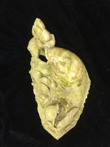 岳西菜花玉摆件连年有余