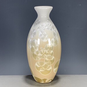 清代雍正年制结晶窑变黄釉玉壶春花瓶摆件古董旧瓷器老物件收藏