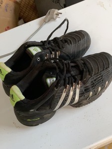 老款阿迪达斯高端网球鞋，萨芬款黑武士绿荧光男士网球鞋，42码