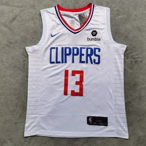 快船13号保罗乔治白色球衣 nba刺绣速干篮球服球衣篮球男球_阿里巴巴