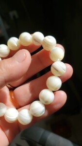 霸气深海满玉化老鱼骨手串 深海珍珠母贝螺钿