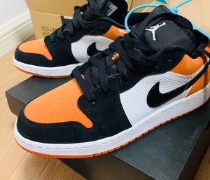 aj1乔1扣碎篮板小扣碎白橙黑橙男女情侣低帮板鞋跑鞋篮球鞋