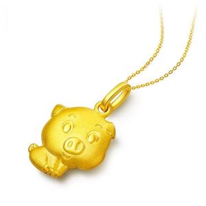 老凤祥佑999足金新款小猪黄金吊坠24k纯金生肖猪项坠女本命