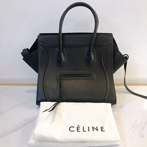 celine赛琳大号笑脸包/囧脸包全黑so black