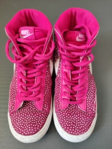 nike耐克板鞋绝版女鞋玫红色高帮正品板鞋