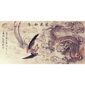 袁金飞《龙凤和鸣》水墨画花鸟走兽挂画国画精品手绘真迹收藏