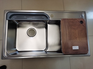 志邦水槽sg854801 龙头zh101y 全配带砧板 全