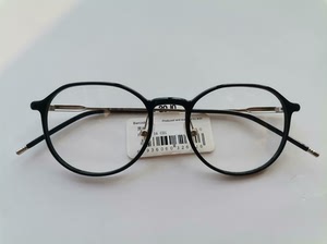 全新 aojo眼镜框，款号FABAC0016，C01黑银色，