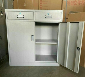 二抽一门小型简约铁皮柜家用床头柜保密柜铁皮柜桌下