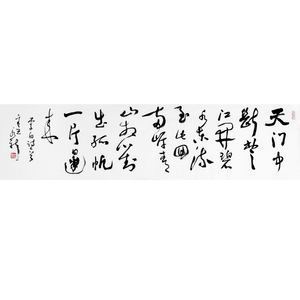 中书协 杨永新《李白诗望天门山》名家书法真迹装饰收藏拍卖合影