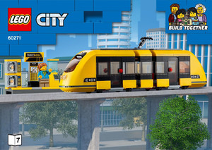 乐高60271 城市系列,杀肉,轻轨电车,如图所示未拼,包