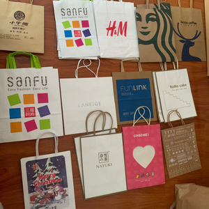 星巴克 hm 古茗 悦诗风吟 兰芝 三福等纸袋子