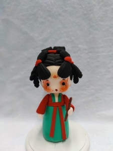 超轻粘土,人偶手办,唐装小姑娘,全新,纯手工制作.