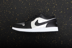 乔丹一 aj1低帮 黑银脚趾液态银耐克air jordan
