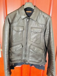 蔻驰 coach男士翻领孙红雷好先生同款皮衣